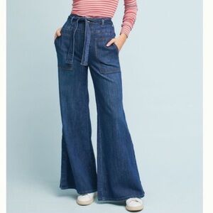 Anthropologie Pilcro Belted Wide Leg Jeans